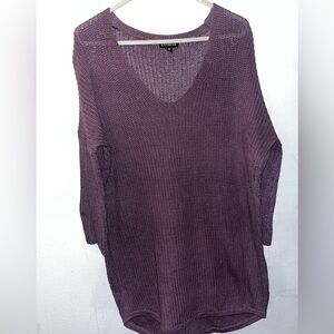 Express Women's V-Neck Sweater in Plum